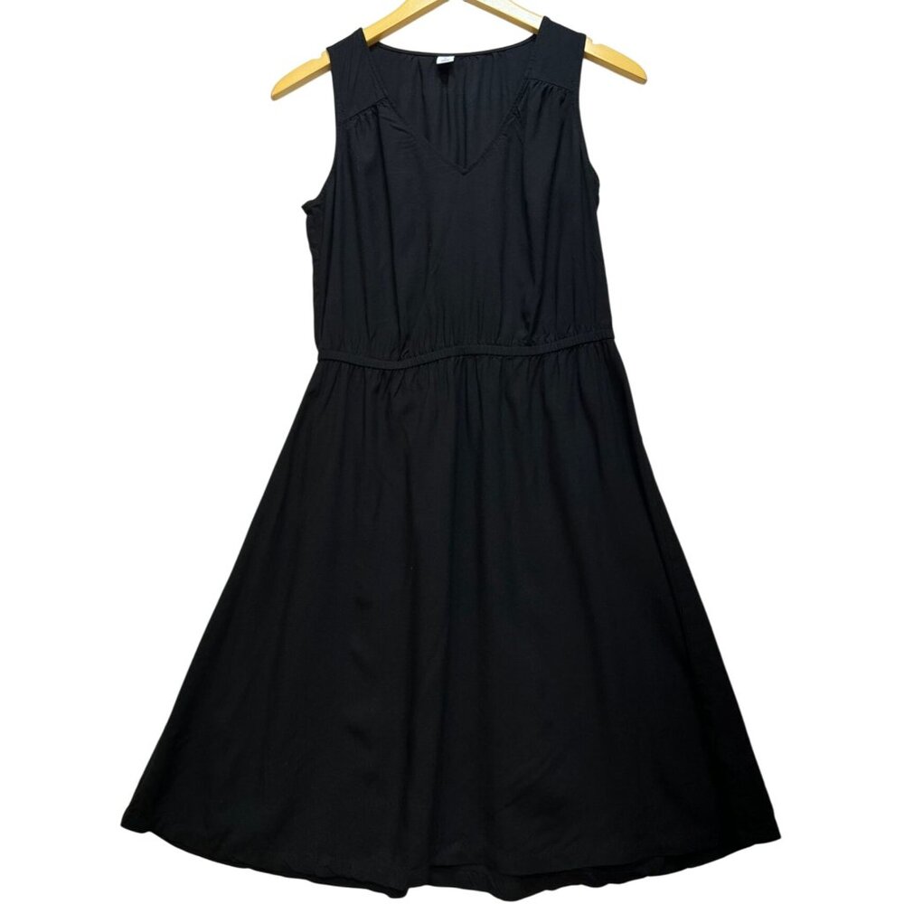 Old Navy Women's V Neck Cami Holiday Dress Sleeveless Size M Black Stretch